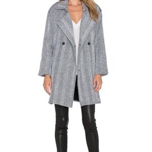 Line & Dot Herringbone Grey Jacket Coat Jean Luc Overcoat NWT revolve